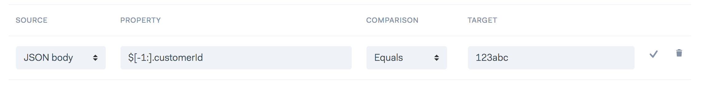 api monitoring assertions nested JSON array pick item