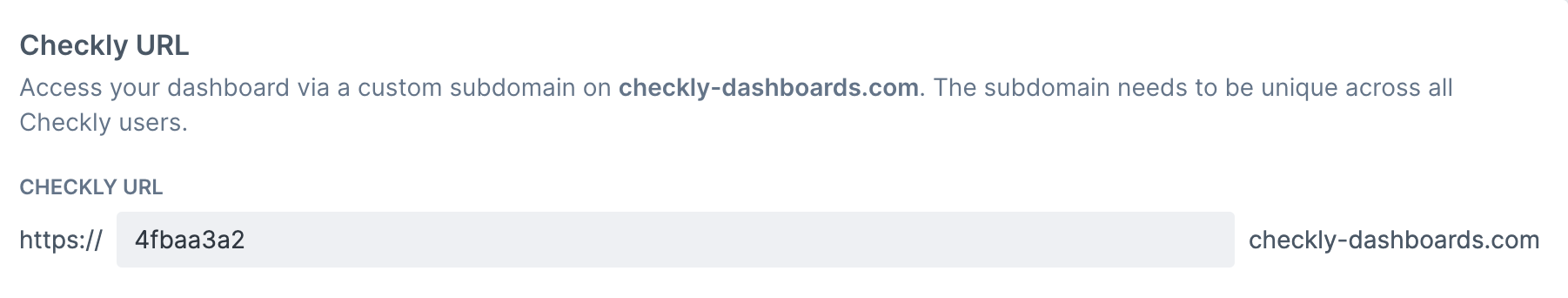 custom url for your dashboard